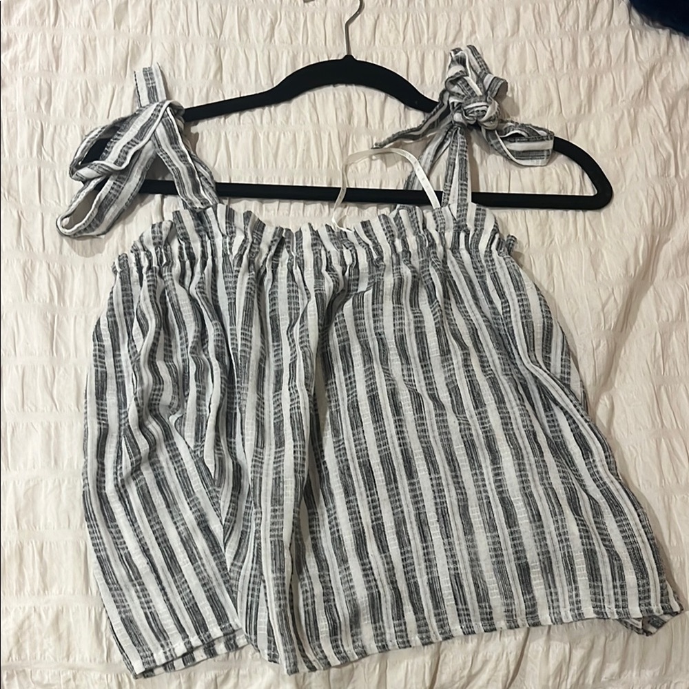 Striped Black and White Women's Tops